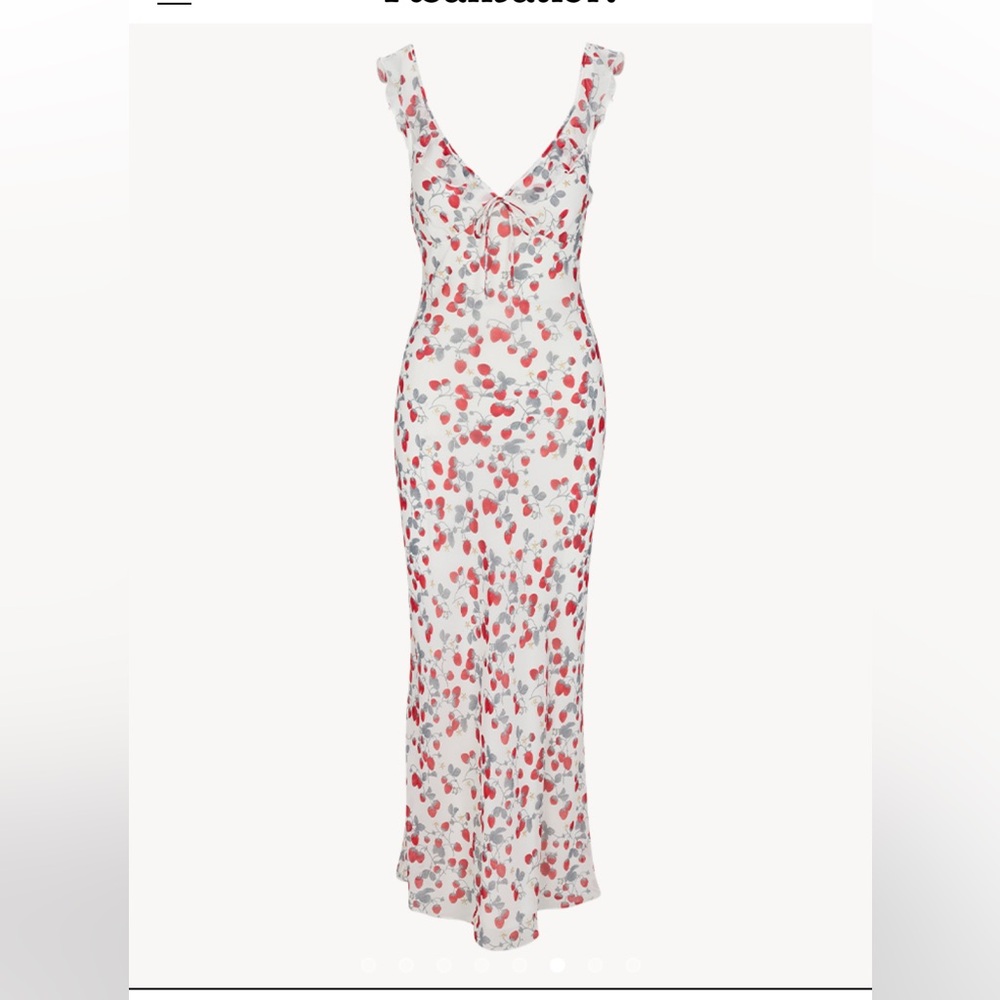 Realisation Par Strawberry Print Dress in Red and Gray. The Heidi in Fraise. NWT